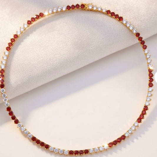 Three Prong Red Tennis Chain