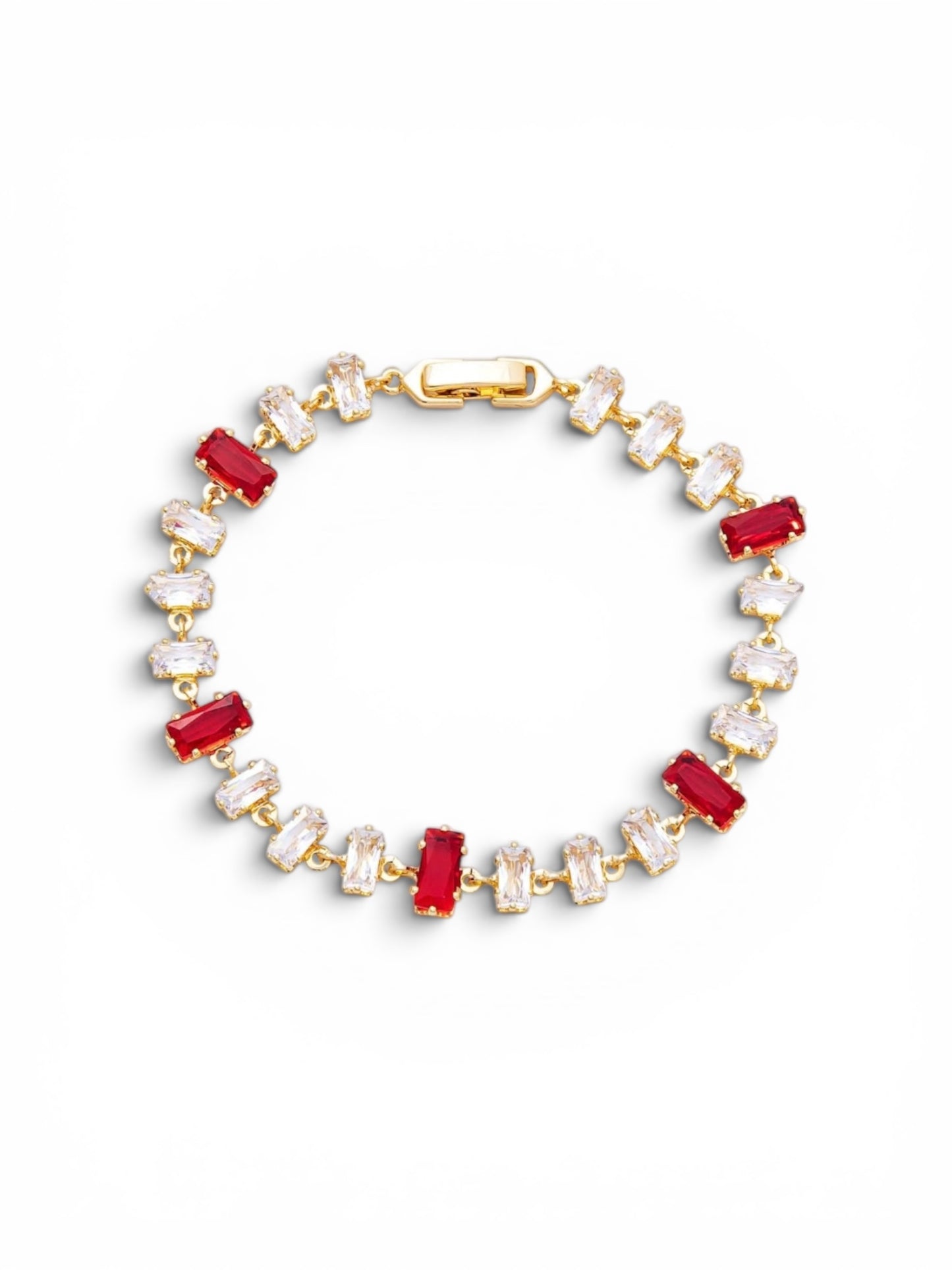 Crimson Starlight CZ Tennis Bracelet