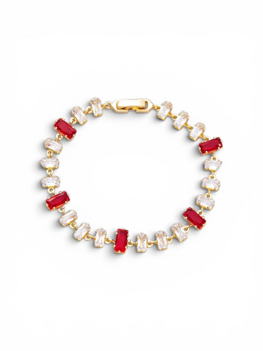 Crimson Starlight CZ Tennis Bracelet