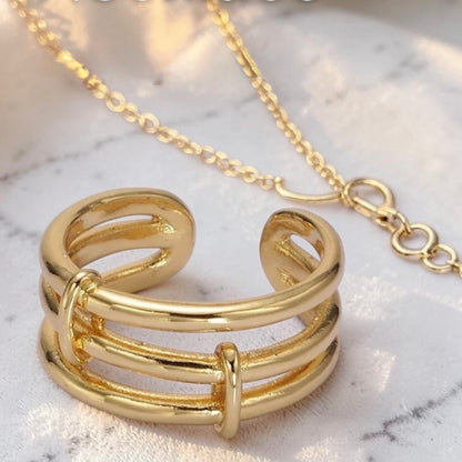 Triple Tied Band Minimalist Ring