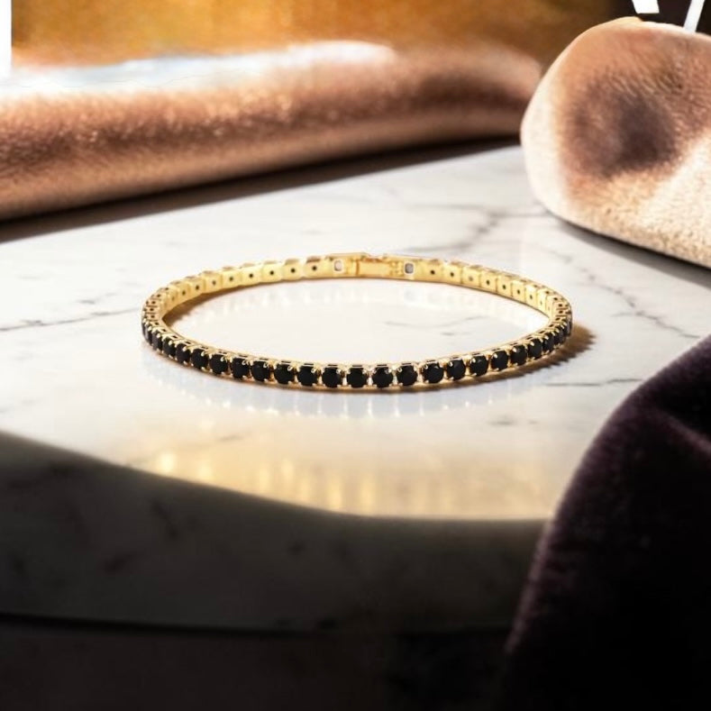 Black Crystal Tennis Bracelet