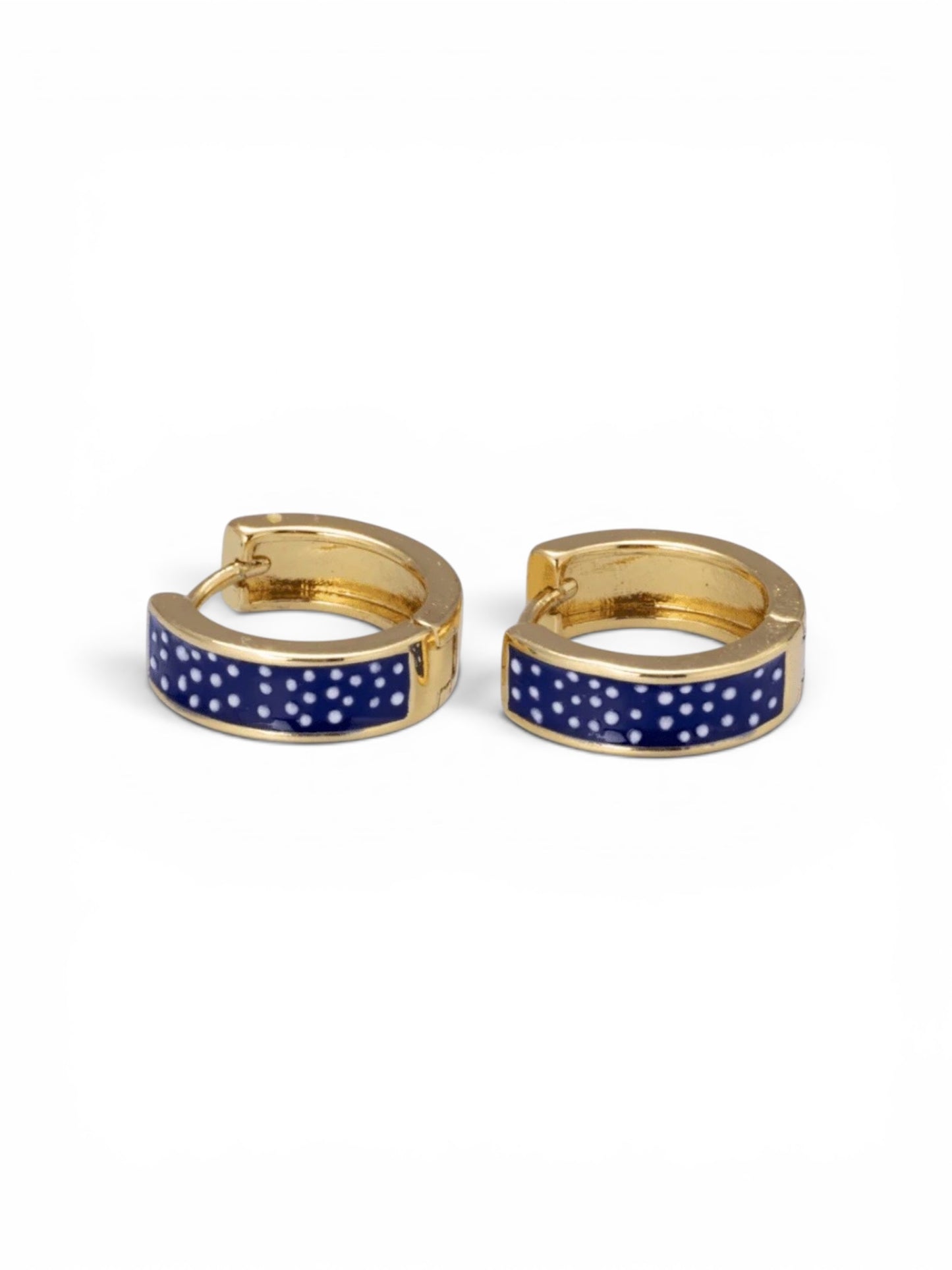 Midnight Dot Huggie Earrings