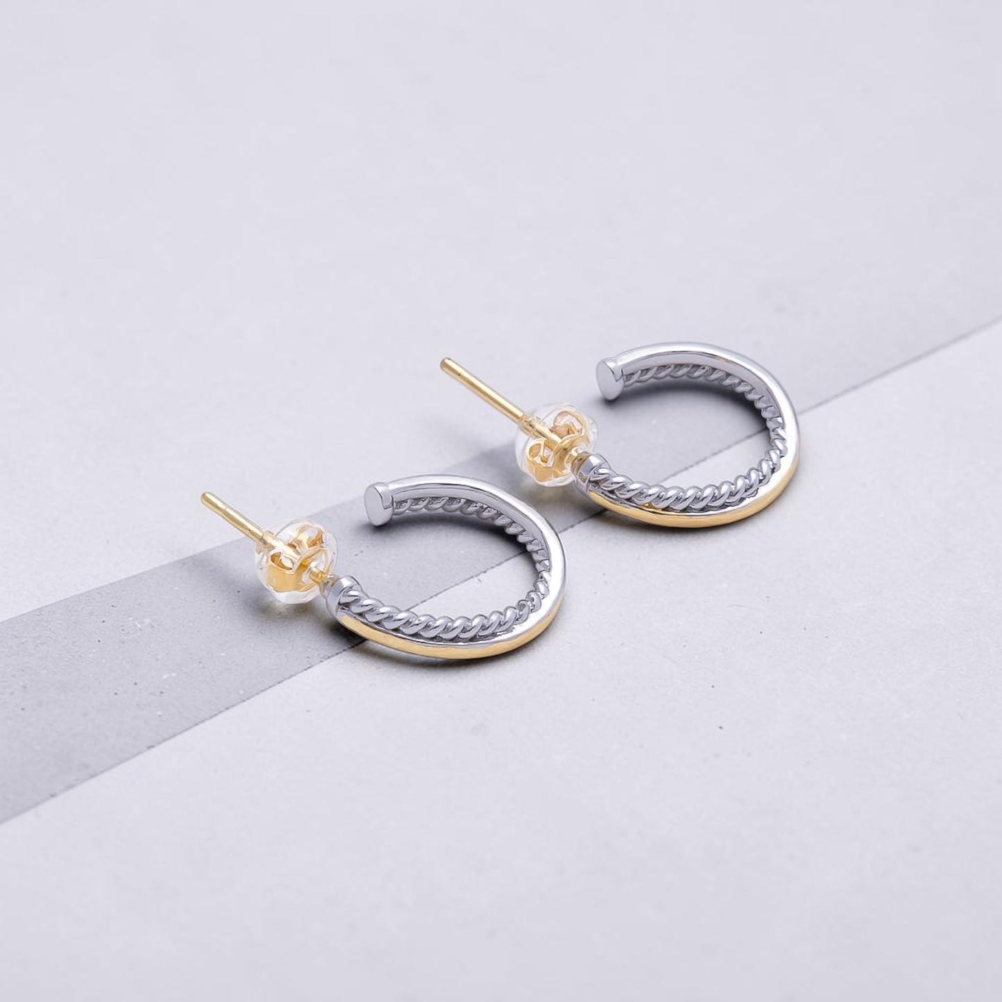 Two Tone Twisted Rope Earring