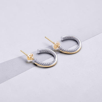 Two Tone Twisted Rope Earring