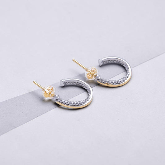 Two Tone Twisted Rope Earring