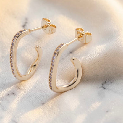 Abstract Micro Paved Twist Earrings