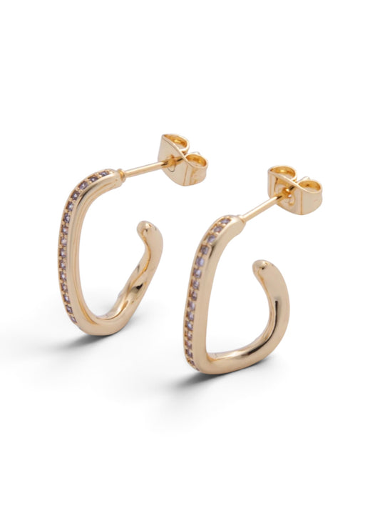 Abstract Micro Paved Twist Earrings
