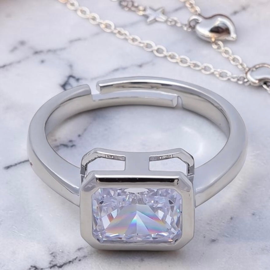 Radiant Square Bezel Ring