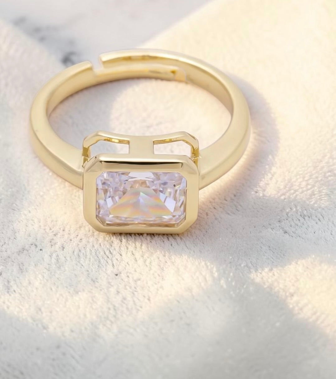 Radiant Square Bezel Ring