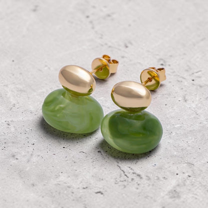 Golden Resin Drop Earrings