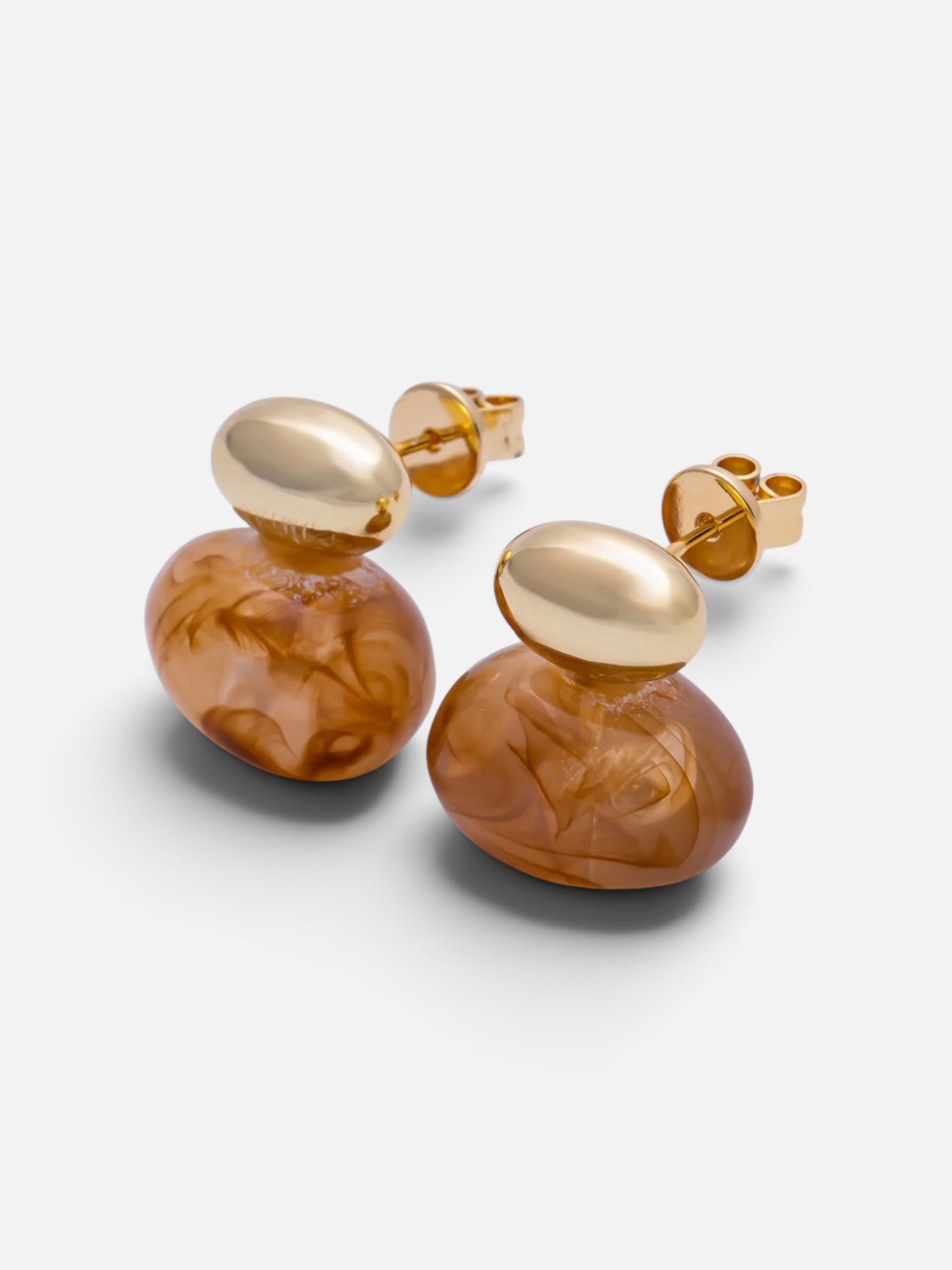 Golden Resin Drop Earrings