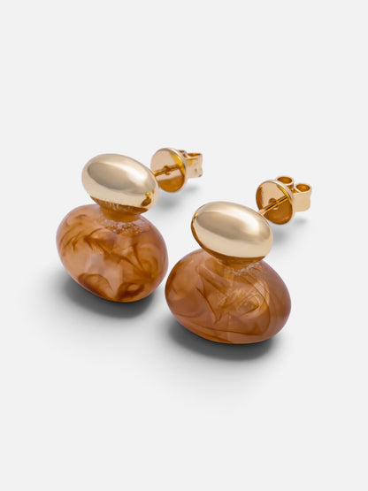 Golden Resin Drop Earrings