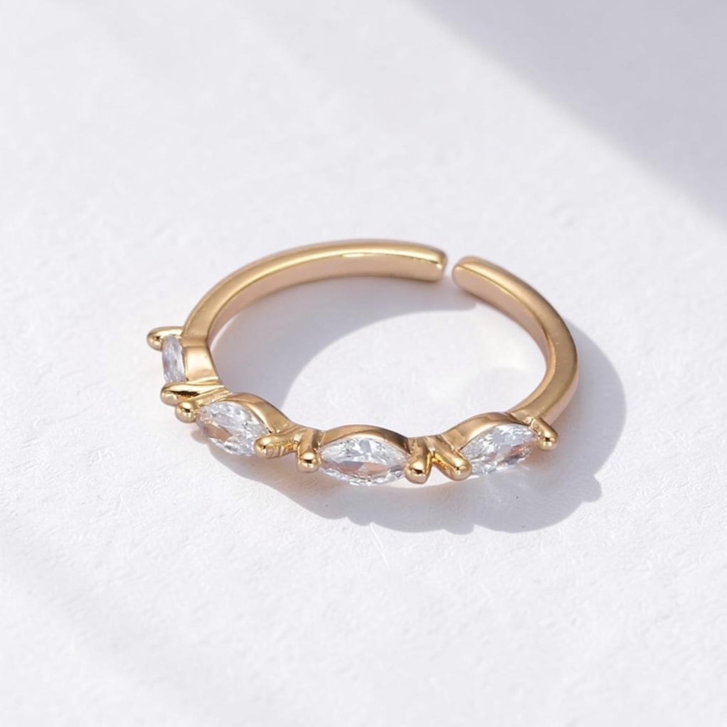 Clear Lined Marquise Ring
