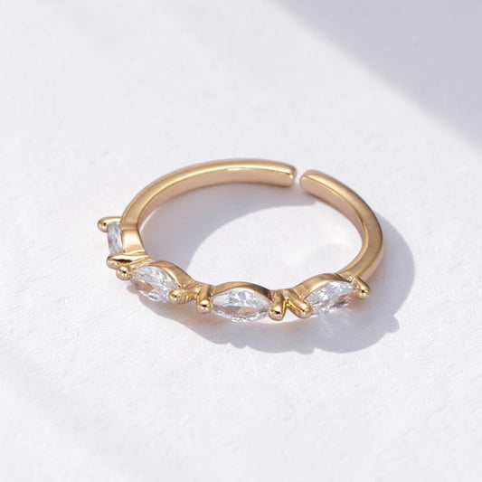 Clear Lined Marquise Ring