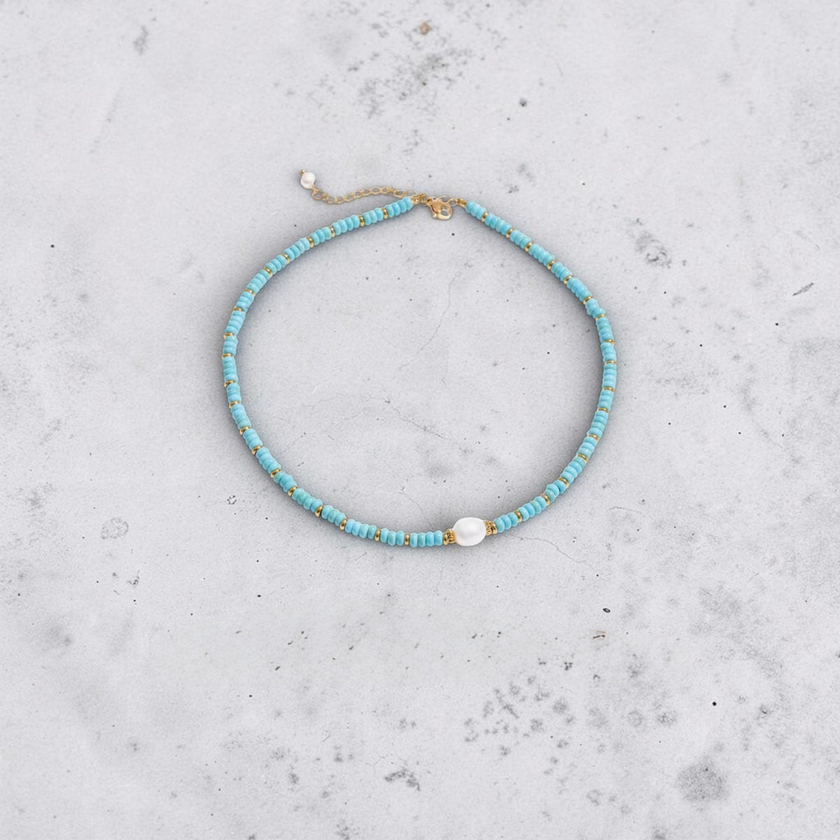 Natural Stone Handmade Beads w/Pearl