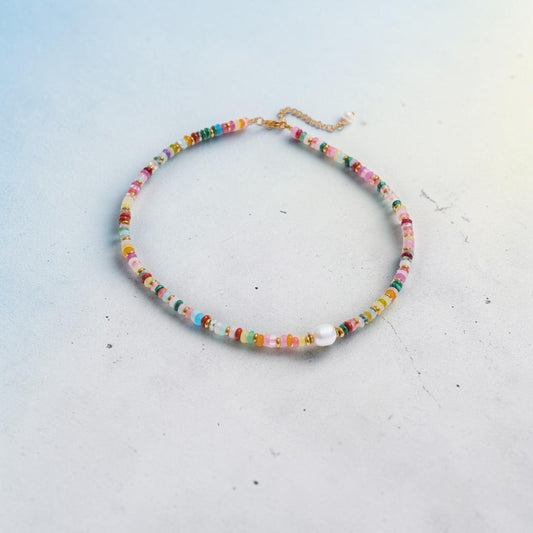 Natural Stone Handmade Beads w/Pearl