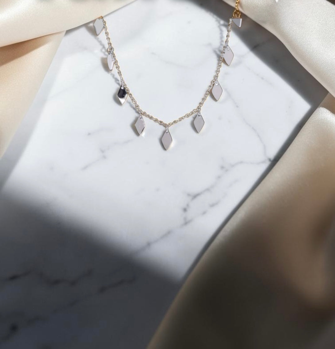 Rhombus Chain Drop Necklace