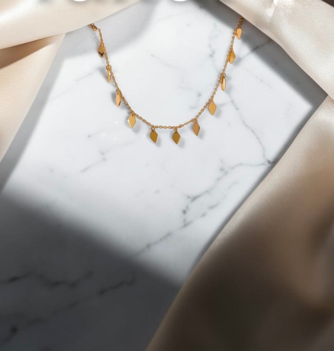 Rhombus Chain Drop Necklace