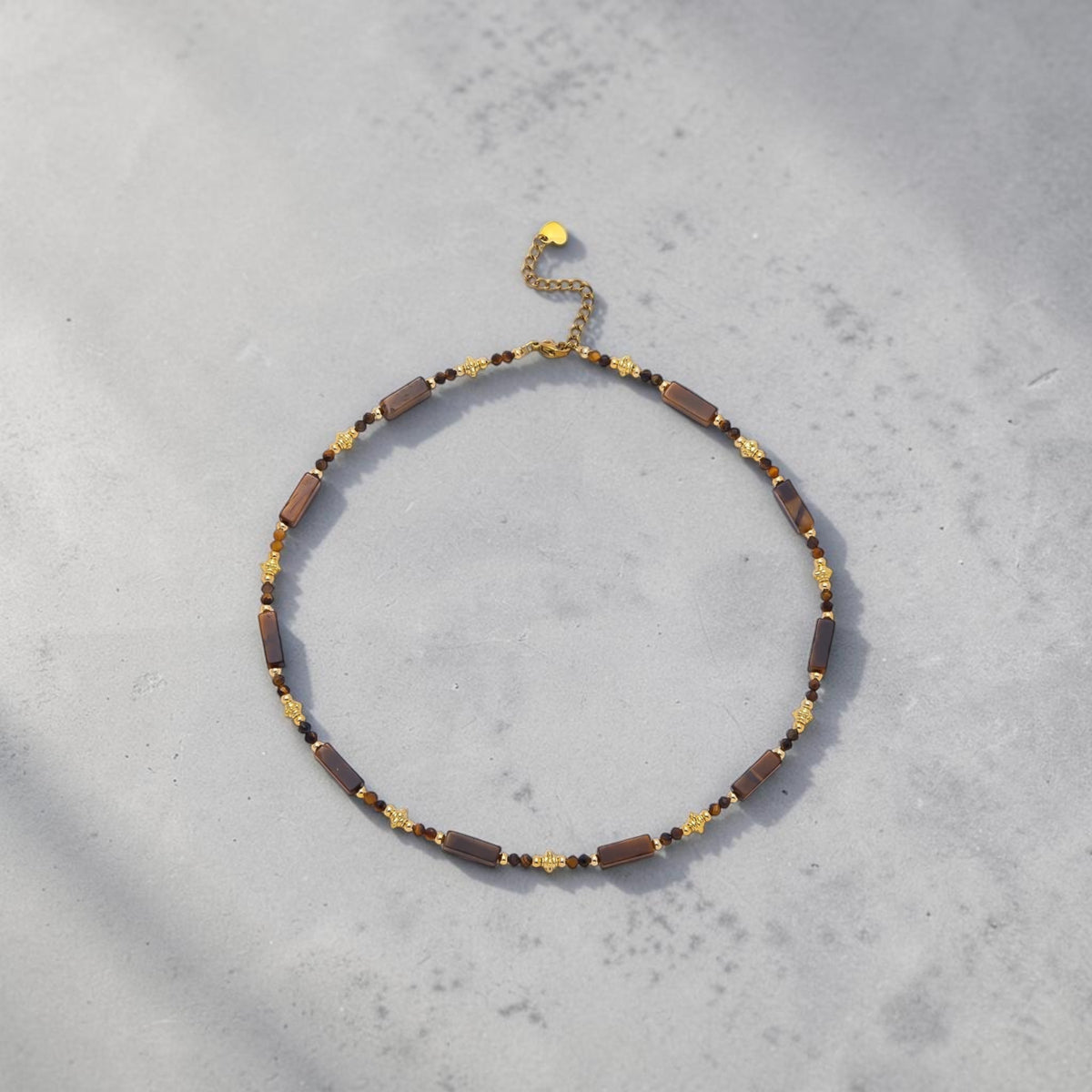 Tiger's Eye Tubular Gemstone Necklace