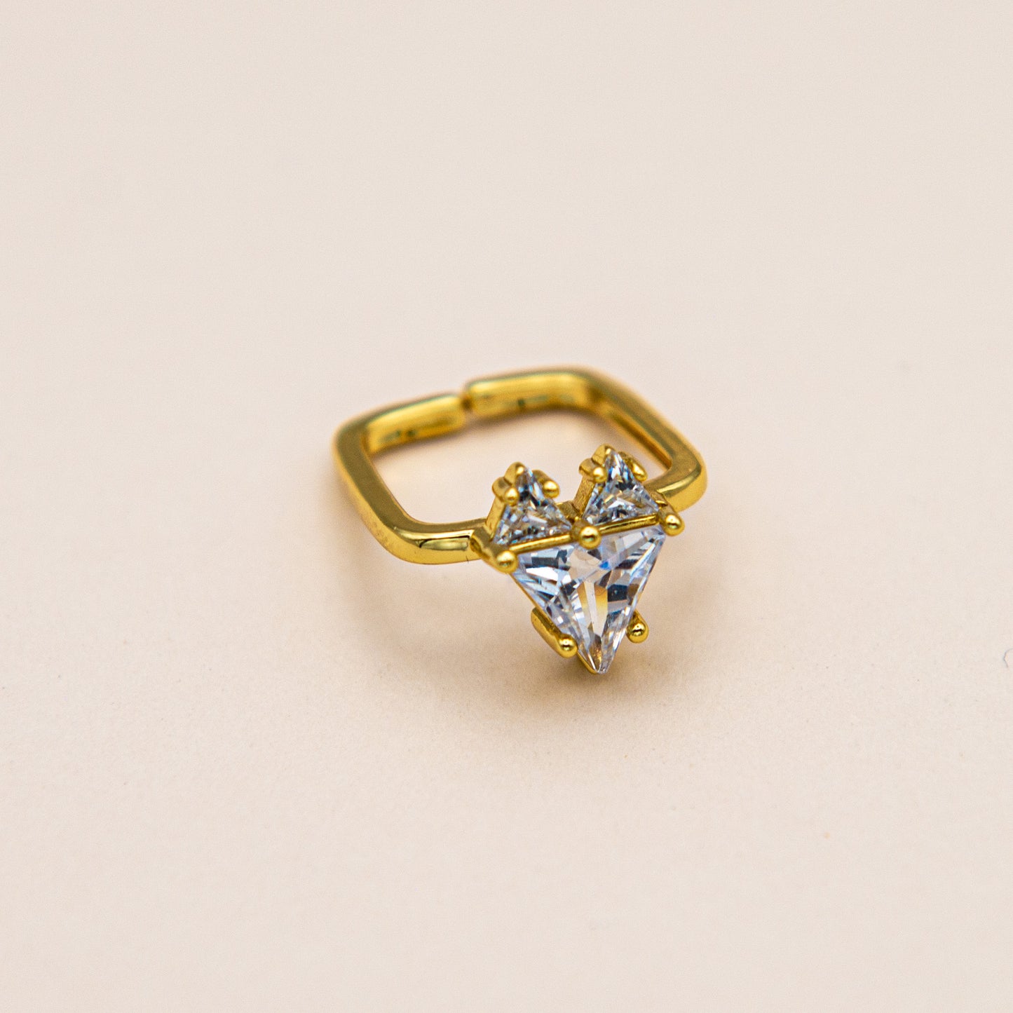 CZ Pixel Heart Ring