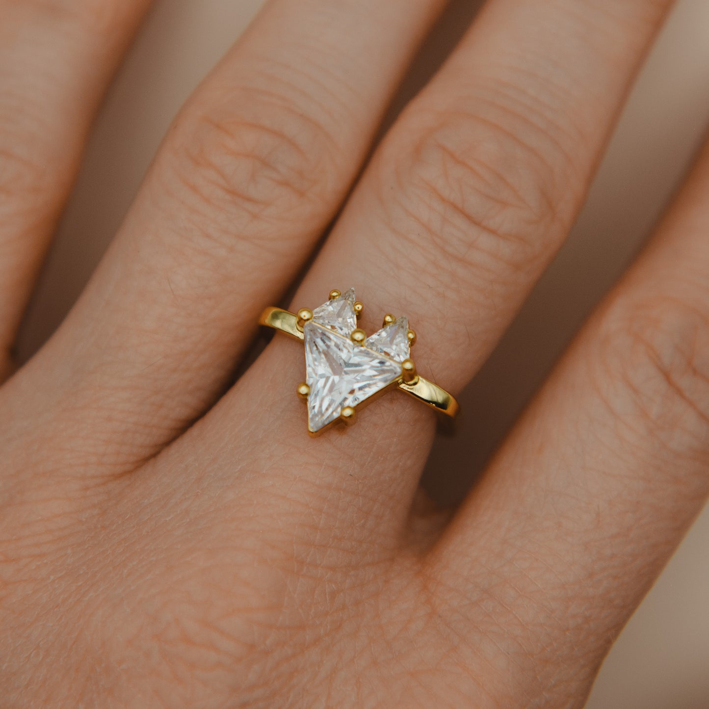 CZ Pixel Heart Ring