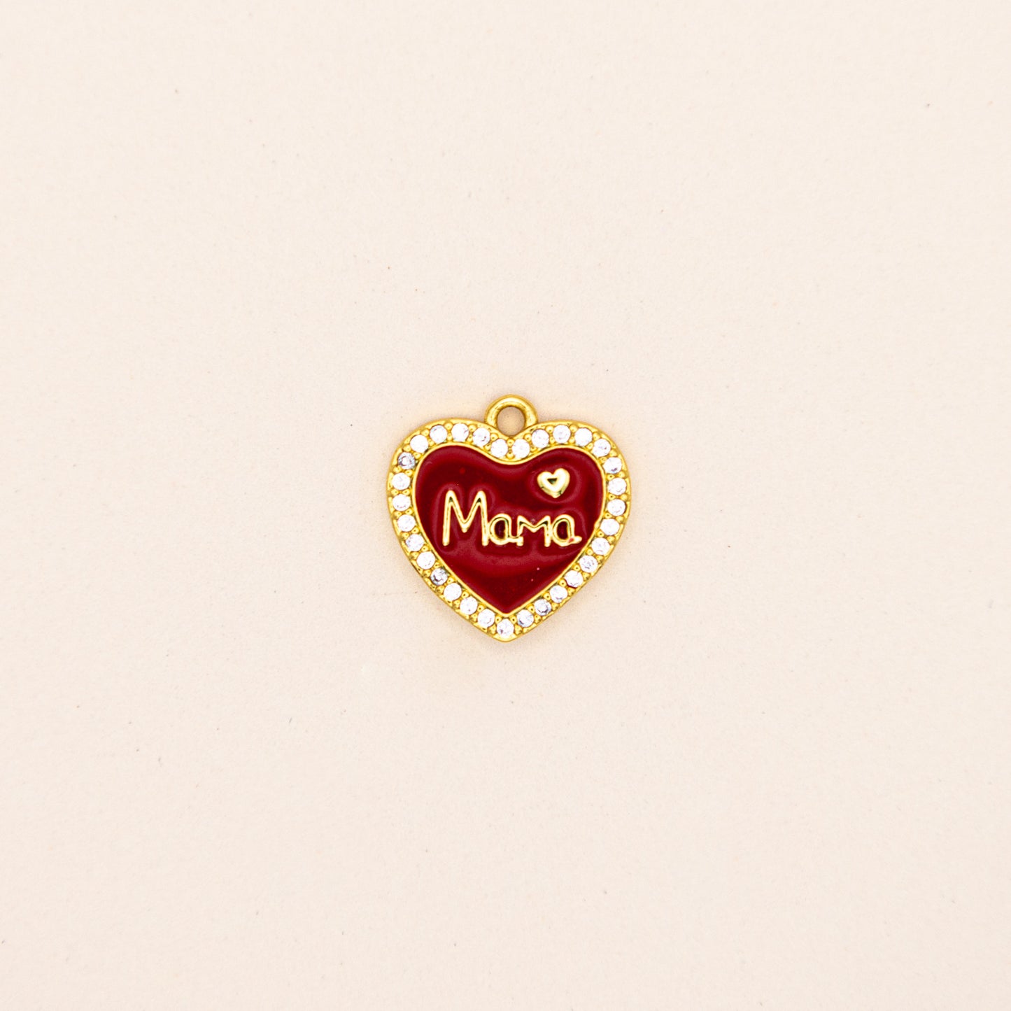 White Enamel Mama Heart