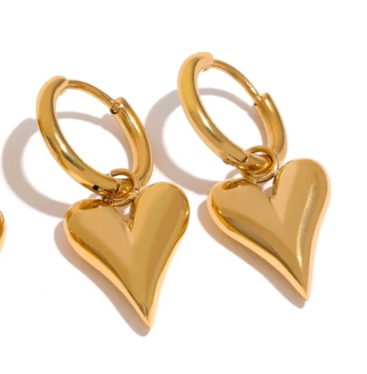 Chic Heart Huggie Hoop Earrings