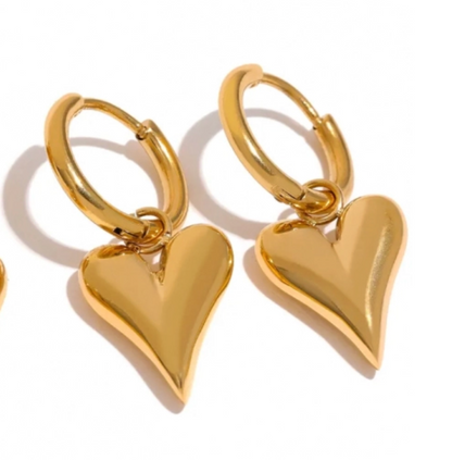 Chic Heart Huggie Hoop Earrings