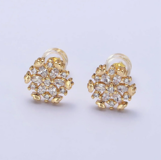 Flower Snowflake Stud Earrings