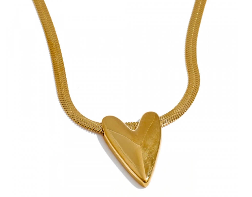 Snake Chain Heart Necklace