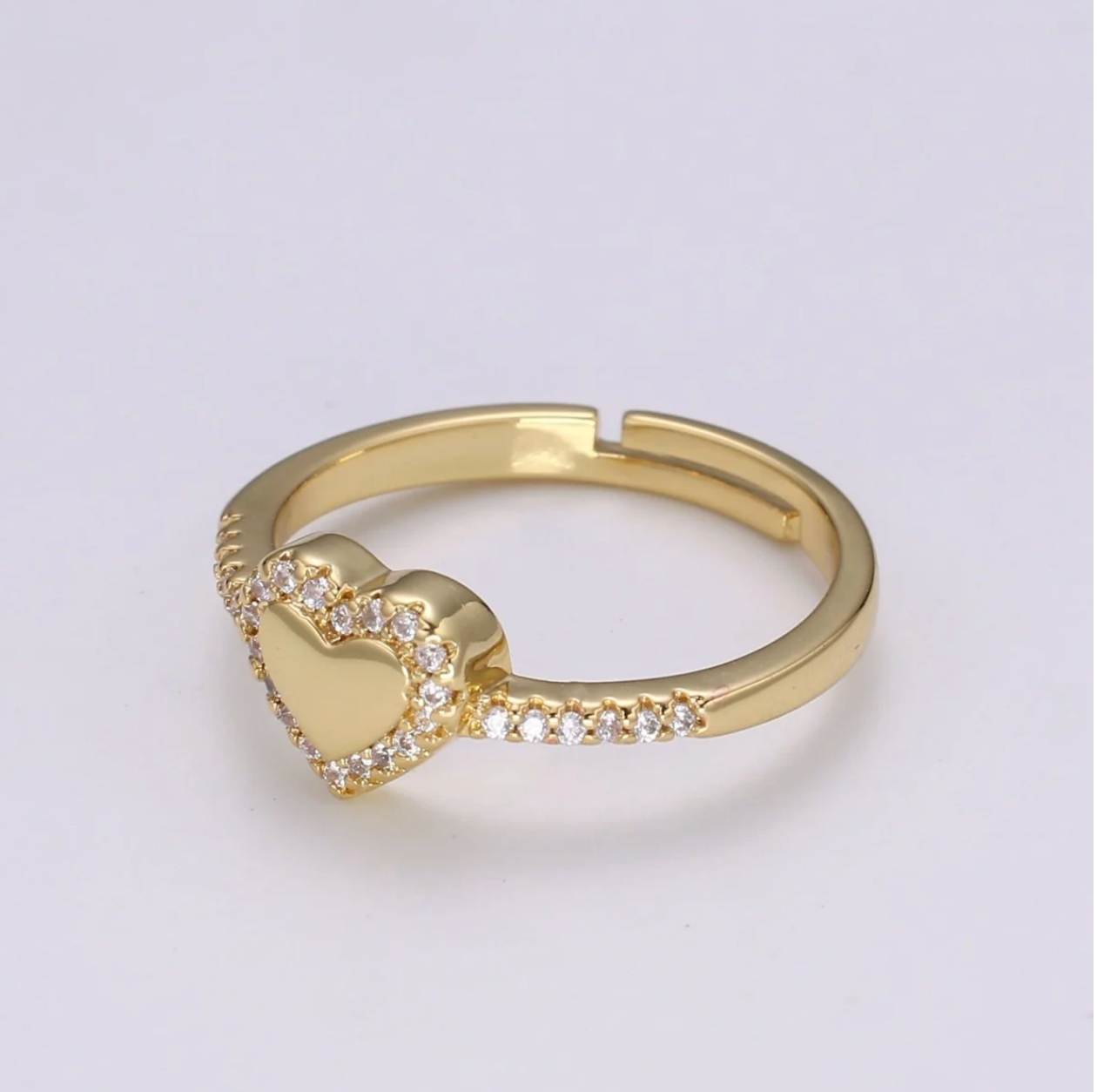 Dainty CZ Paved Heart Ring