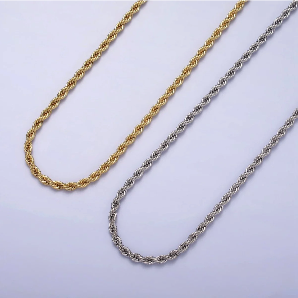 3mm Twisted Rope Chain Necklace
