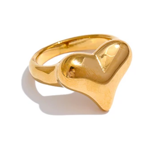 Chubby Gold Heart Ring