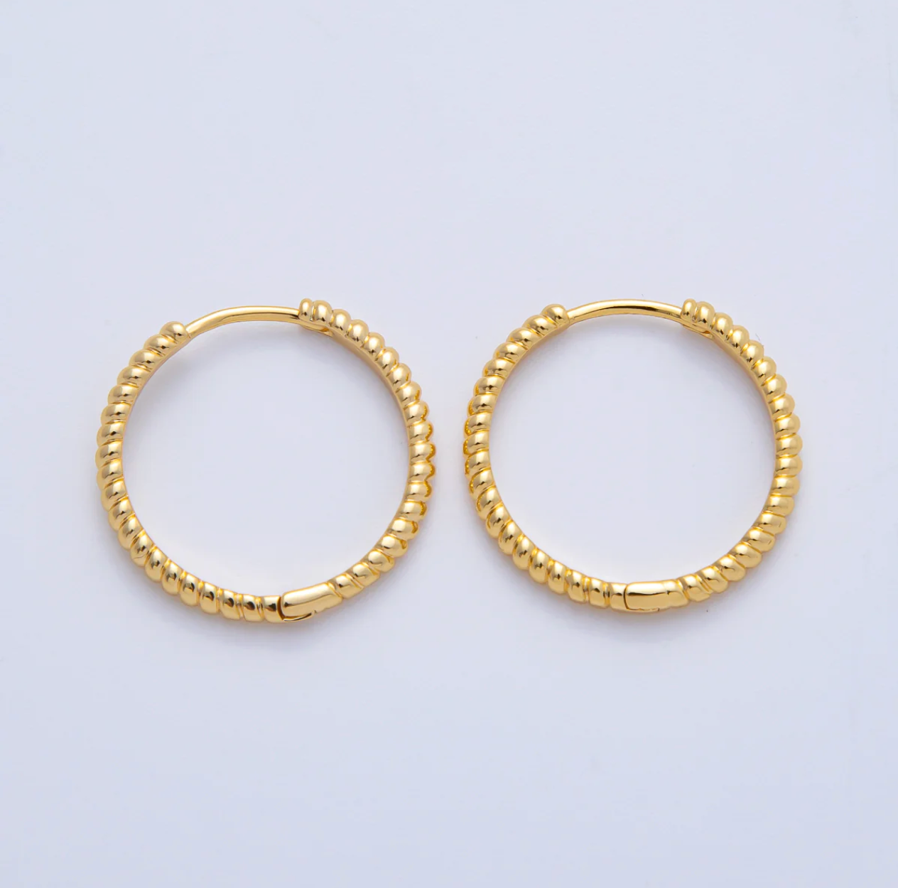 Ribbed Croissant Hoop Earrings