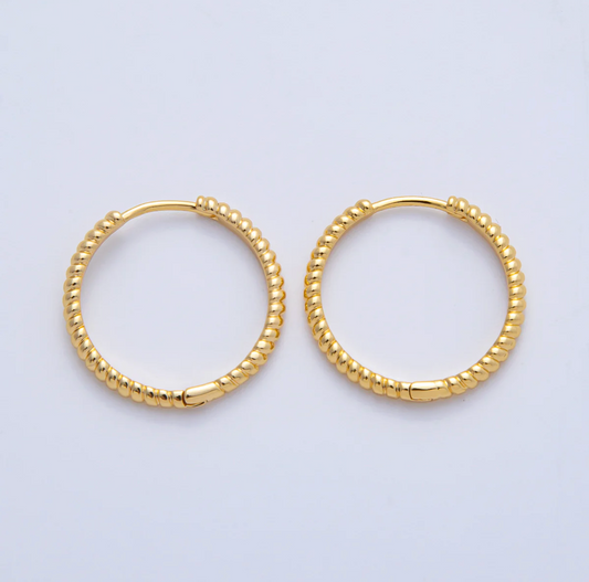 Ribbed Croissant Hoop Earrings
