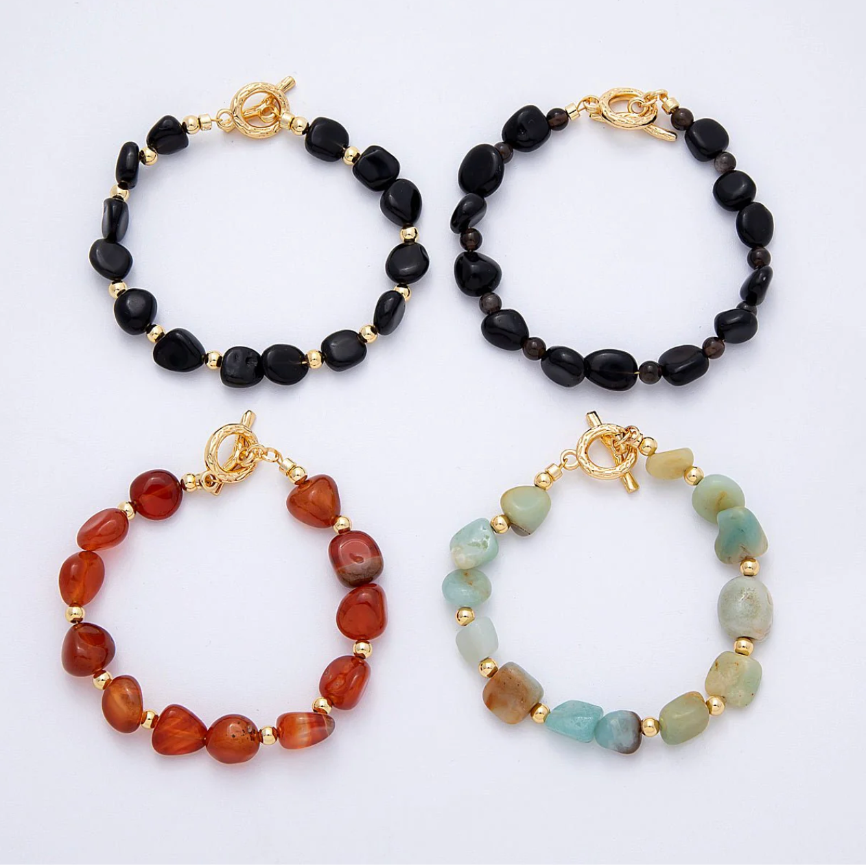 Pebble Gemstone Beaded Bracelet
