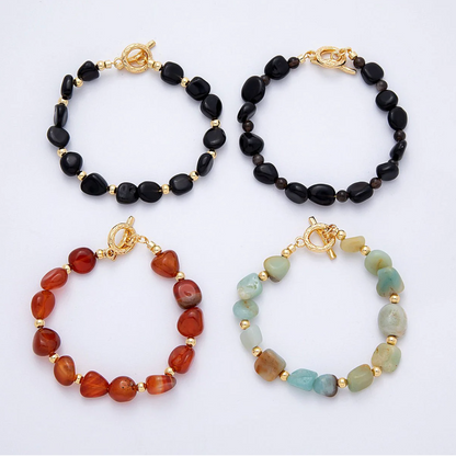 Pebble Gemstone Beaded Bracelet