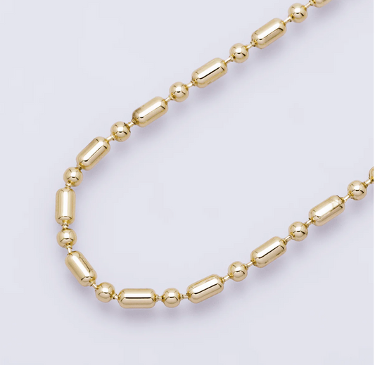 Tube Ball Choker Chain Necklace