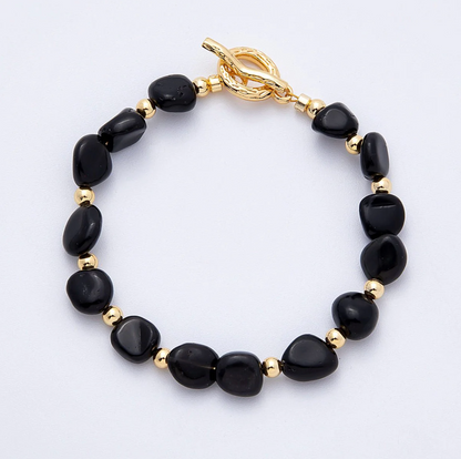 Pebble Gemstone Beaded Bracelet