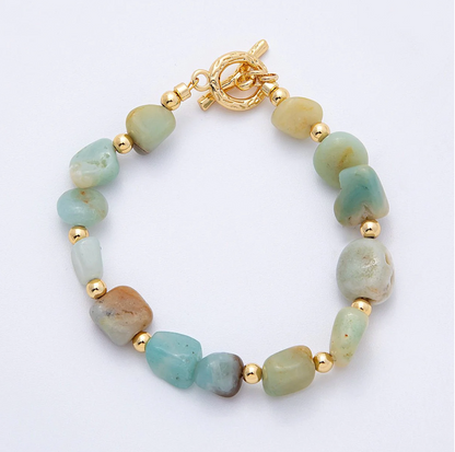 Pebble Gemstone Beaded Bracelet