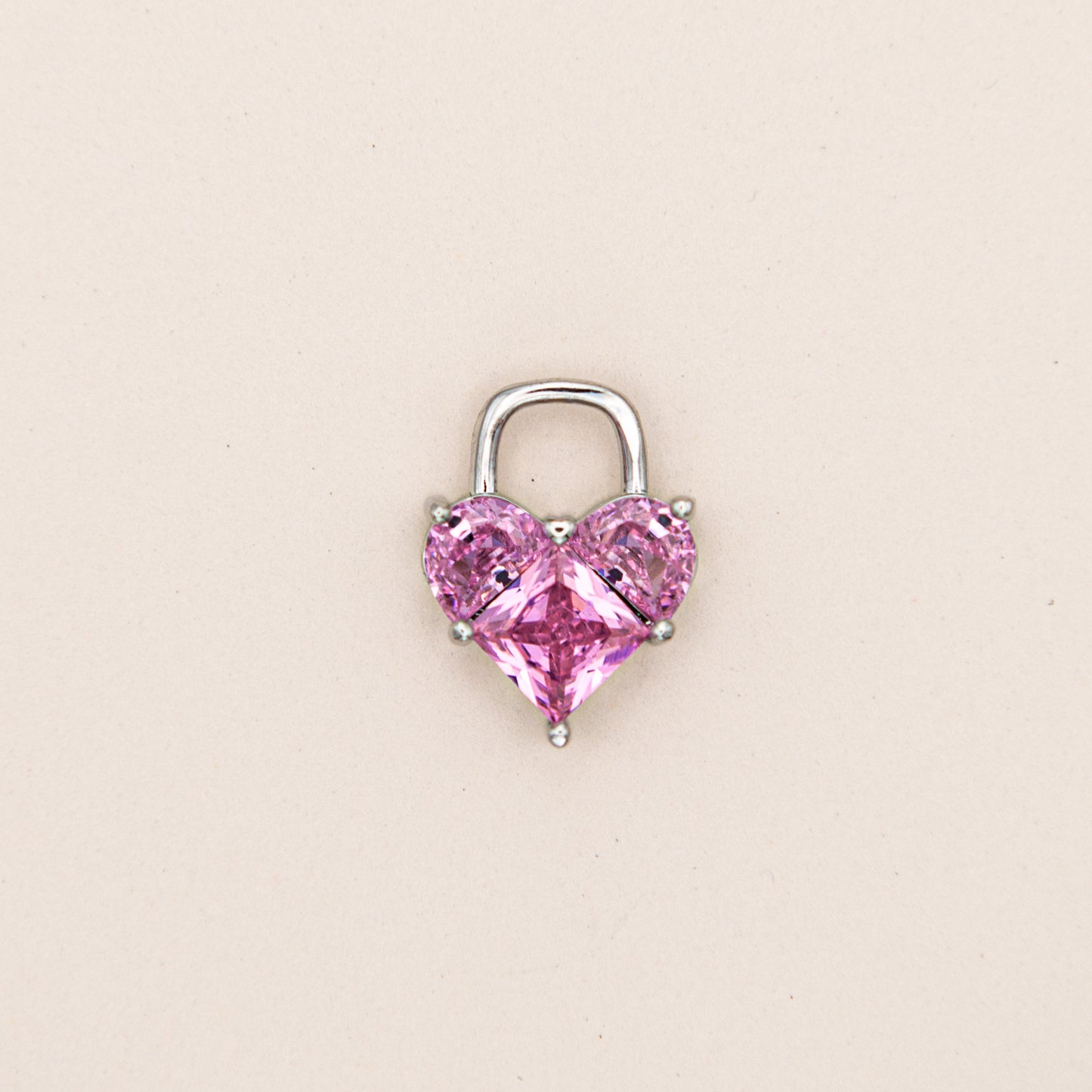 Pink Pixelated Heart Charm