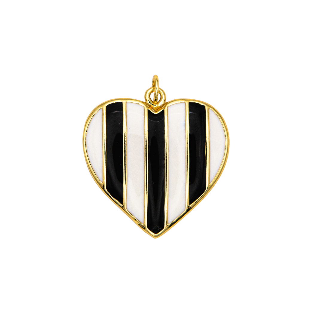 Striped Heart Charm