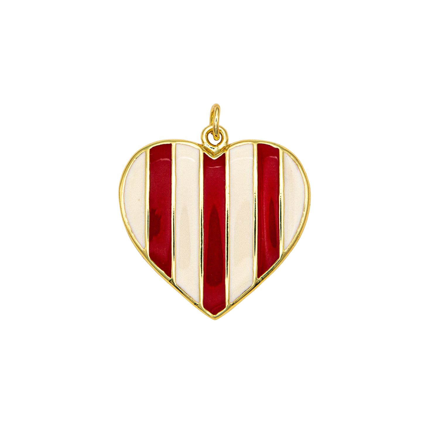 Striped Heart Charm