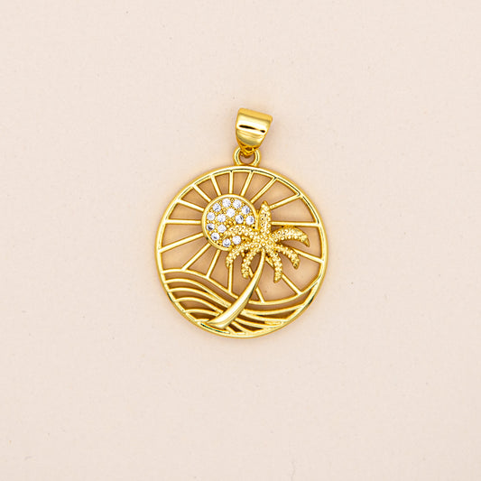 CZ Sunny Round Beach Charm