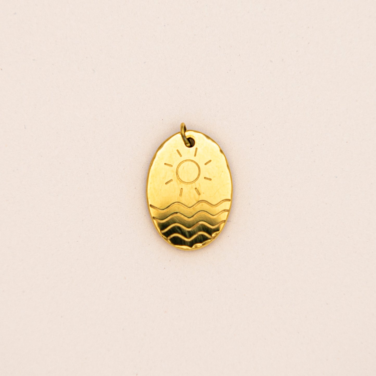 Celestial Engraved Oval Beach Charm