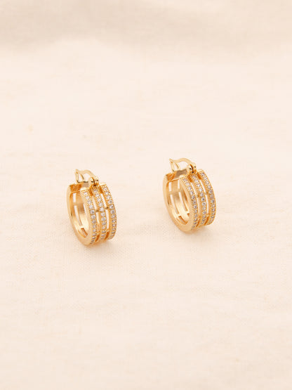 Triple Layer Huggie Earrings
