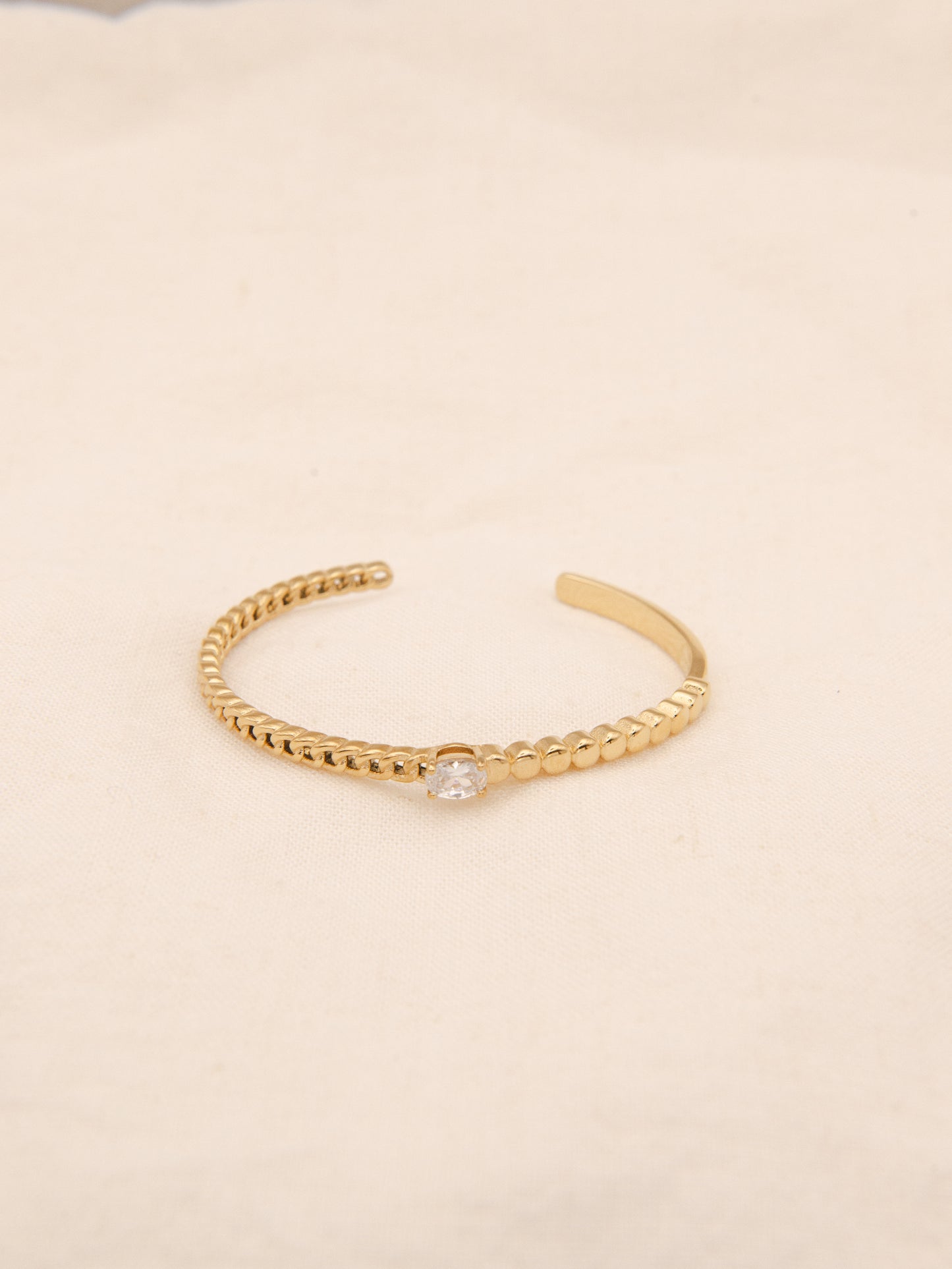 Zircon Open Bangle Bracelet