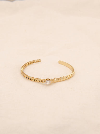 Zircon Open Bangle Bracelet