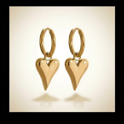 Chic Heart Huggie Hoop Earrings