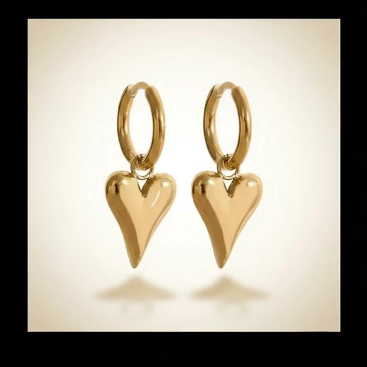 Chic Heart Huggie Hoop Earrings